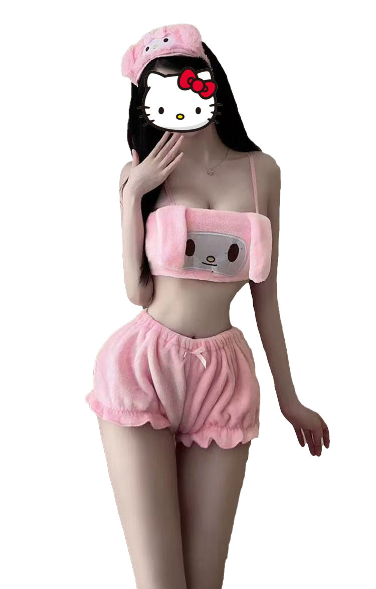 Kawaii Fuzzy Lingerie Set soft pajamas