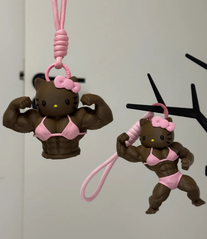 HK  Muscle Fitness 3D Printed Bag Decoration