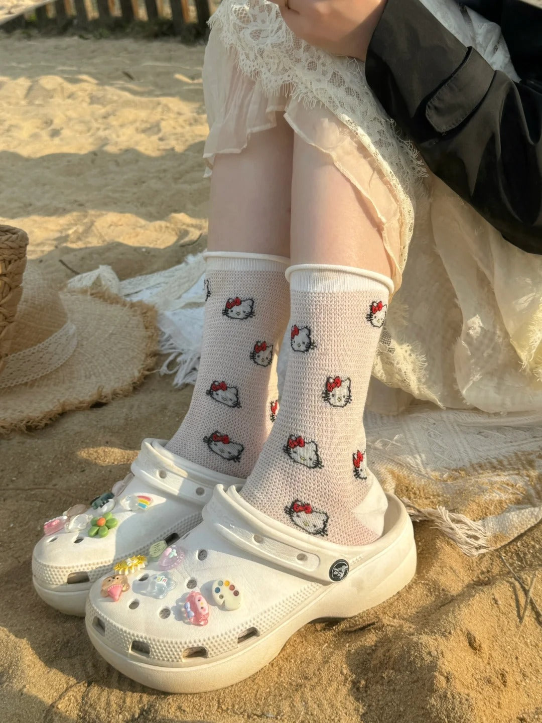 Hello kitty Crew Socks Casual Cute Socks Thin Ankle Socks 2 Pack