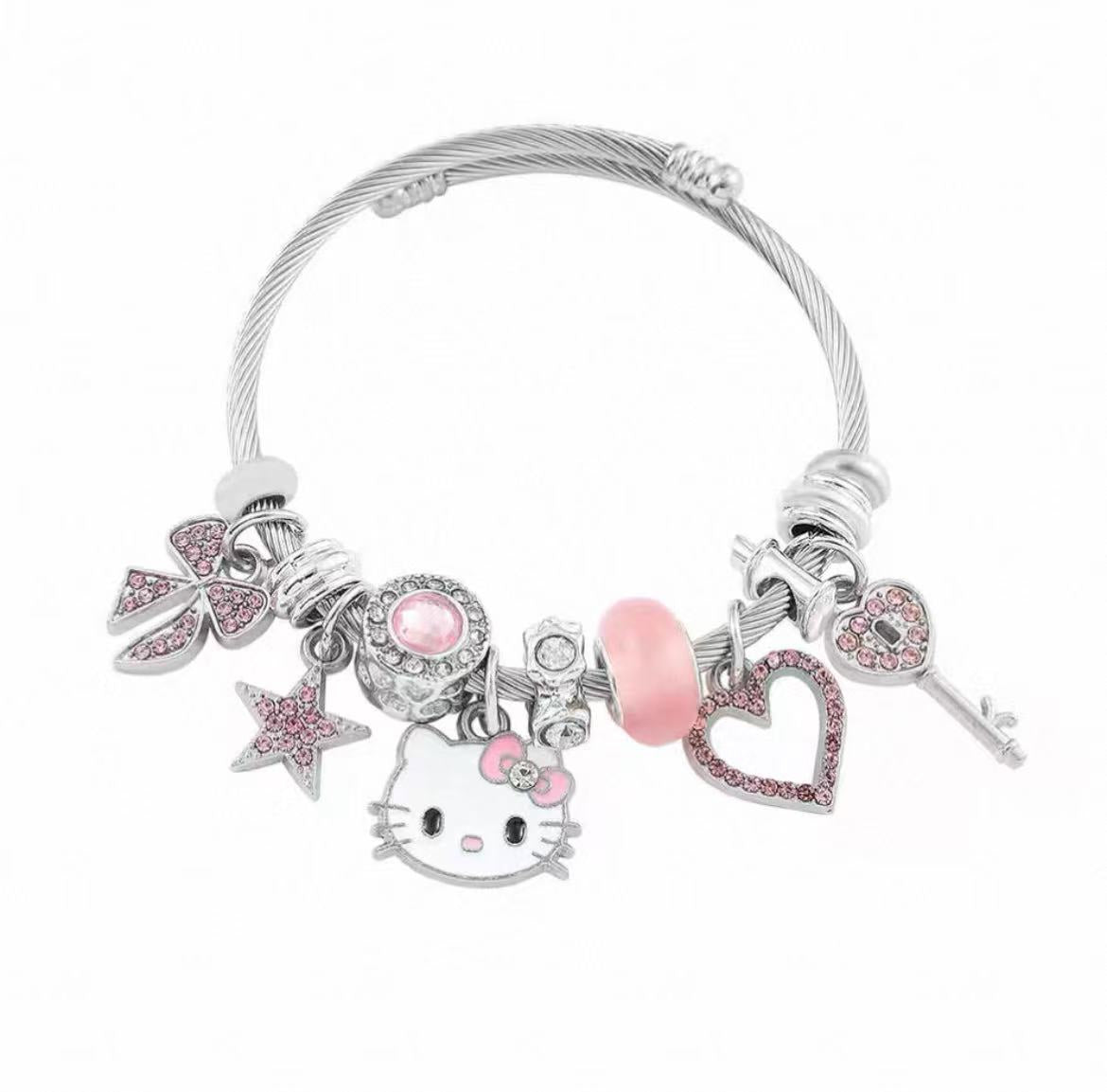 Hello kitty Bracelets Stainless Steel  KT Bangle Bracelet Jewelry