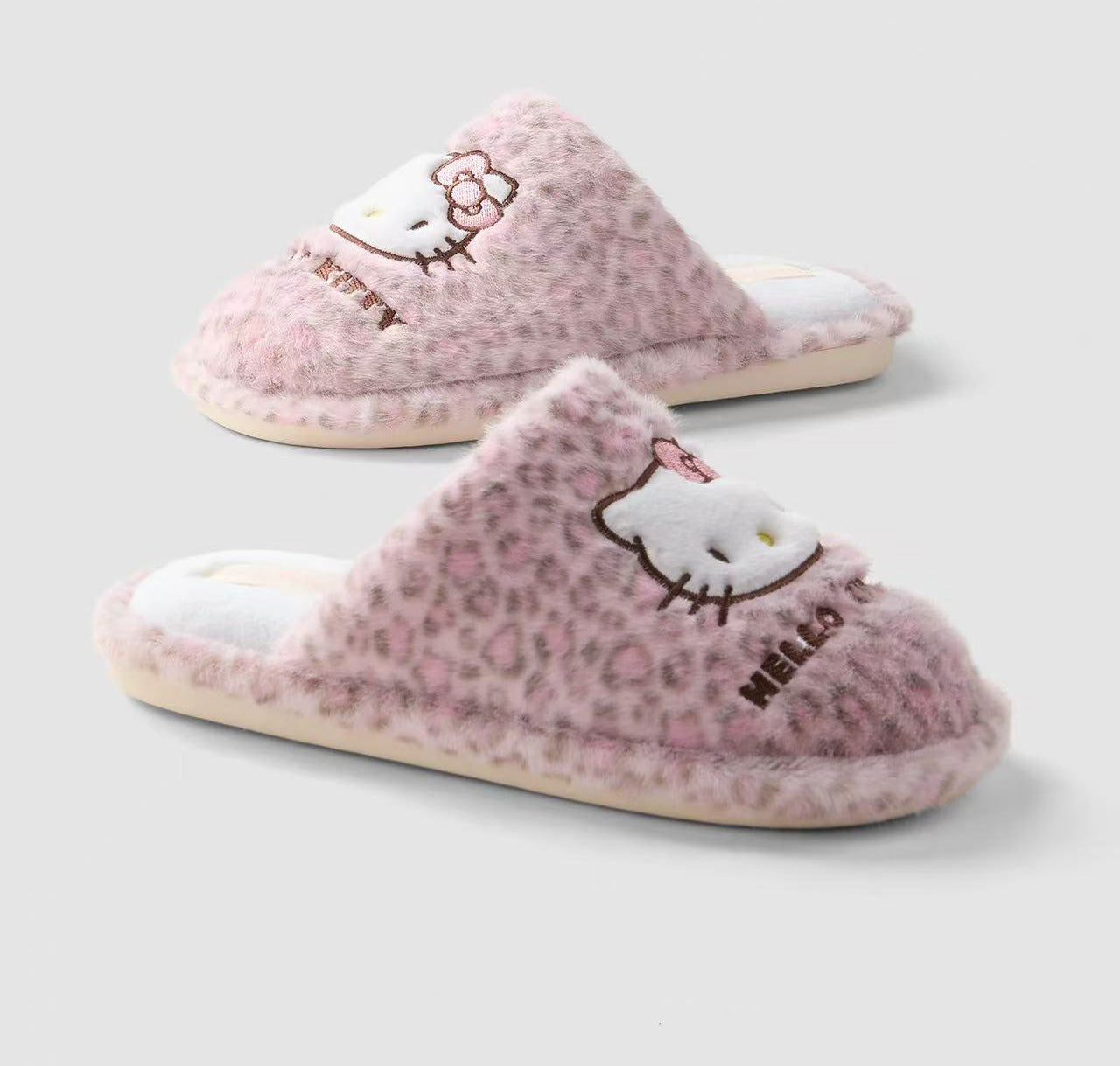Hello Kitty Leopard Fluffy Slipper