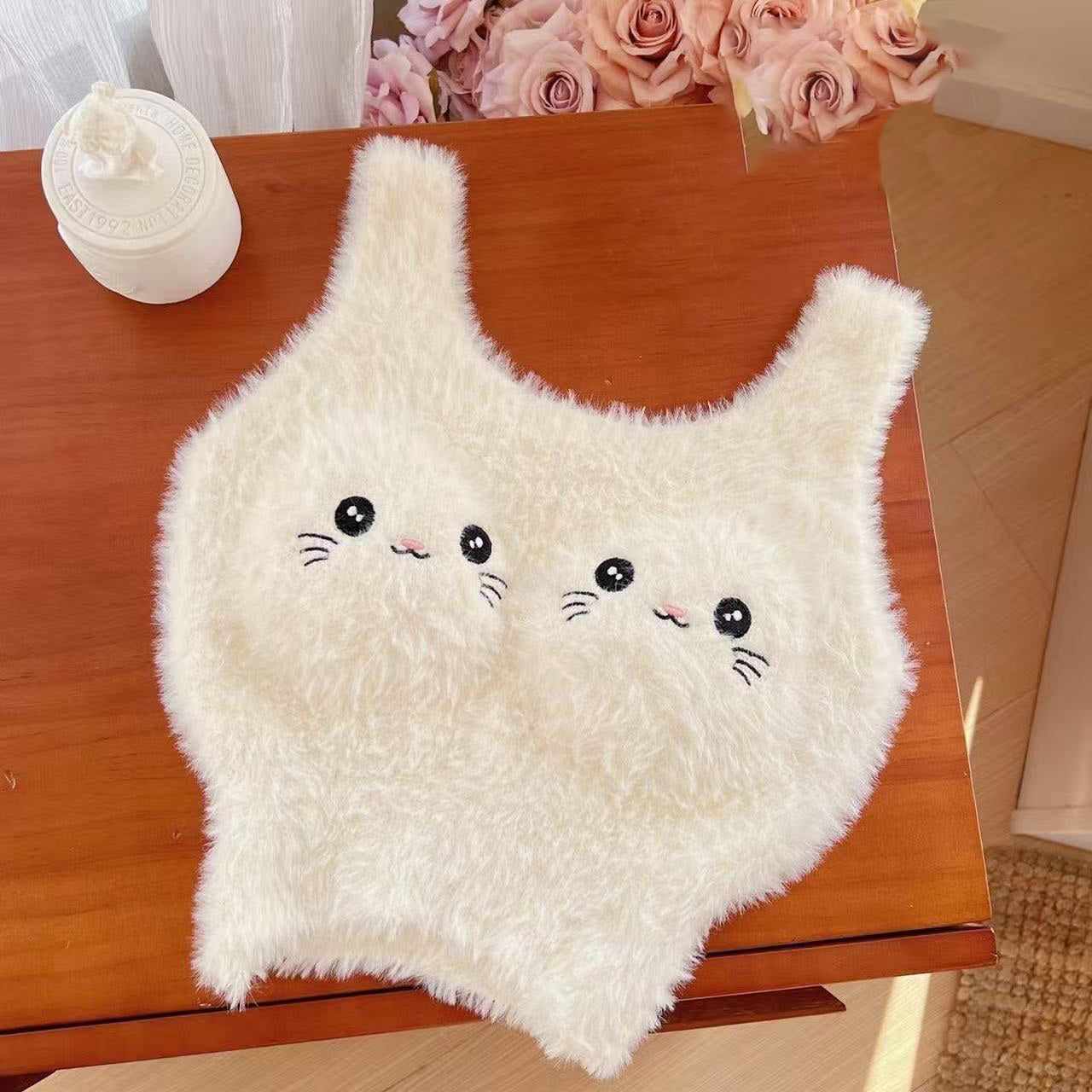 Cute women's fleece vest camisole sleeveless tube top