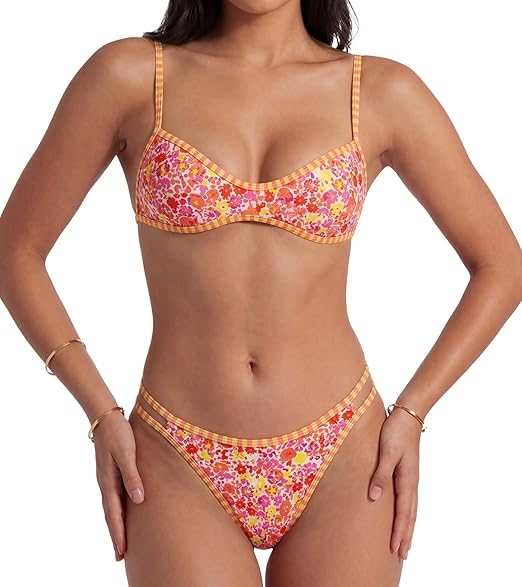 Polka dot thong swimsuit