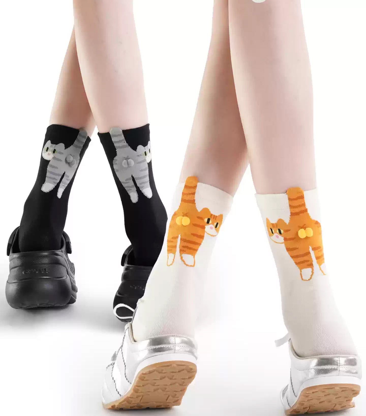 Cute Cartoon Cat Socks — For Couples & Best Friends
