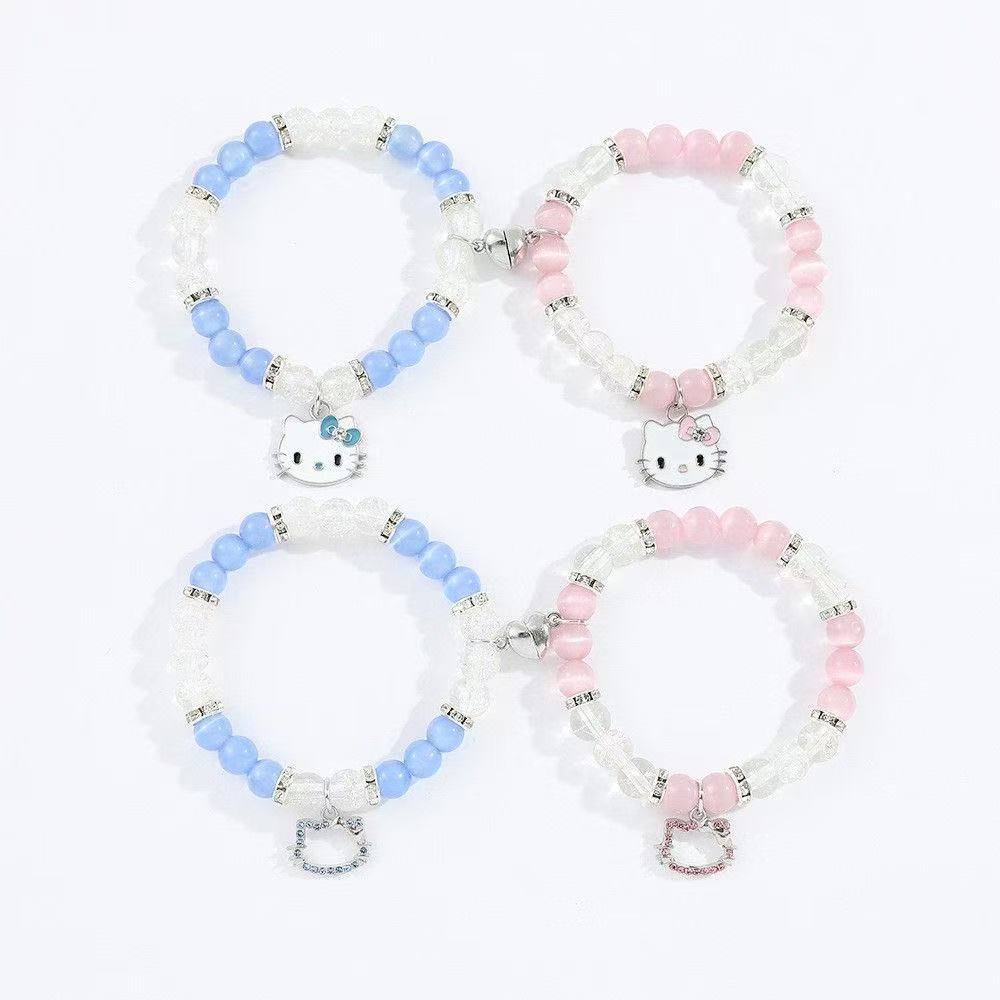 Hellokitty 2 Pcs Magnetic Couples Bracelets Matching Friendship Bracelets Set