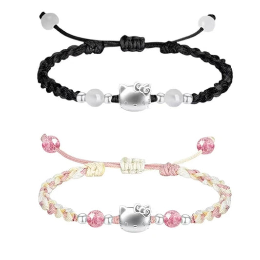 Kitty Hand-woven Adjustable Couple Bracelet