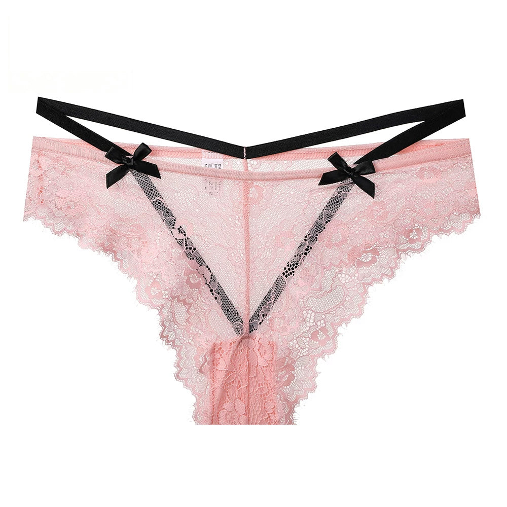 Lace high-waisted lace-up briefs
