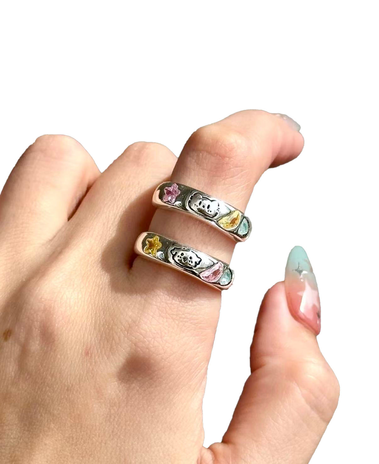 Cute couple rings with open top