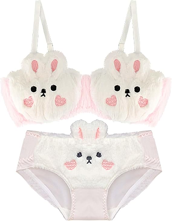 Plushie Lingerie Sets Cute Bunny Ear Bra Sets Cute Pajamas