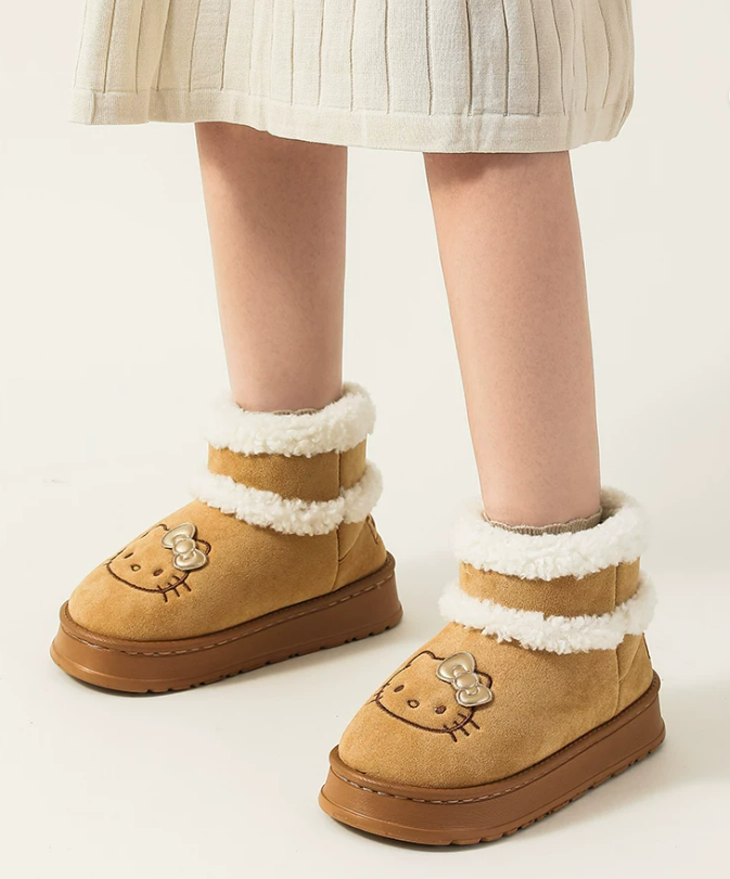 H K Winter Snow Boots Cute Fluffy Boots Shoes