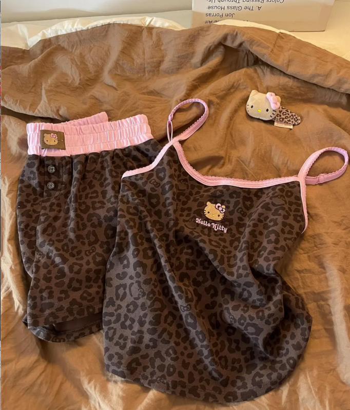 HK Leopard Print Camisole Pajamas