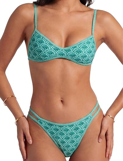 Polka dot thong swimsuit