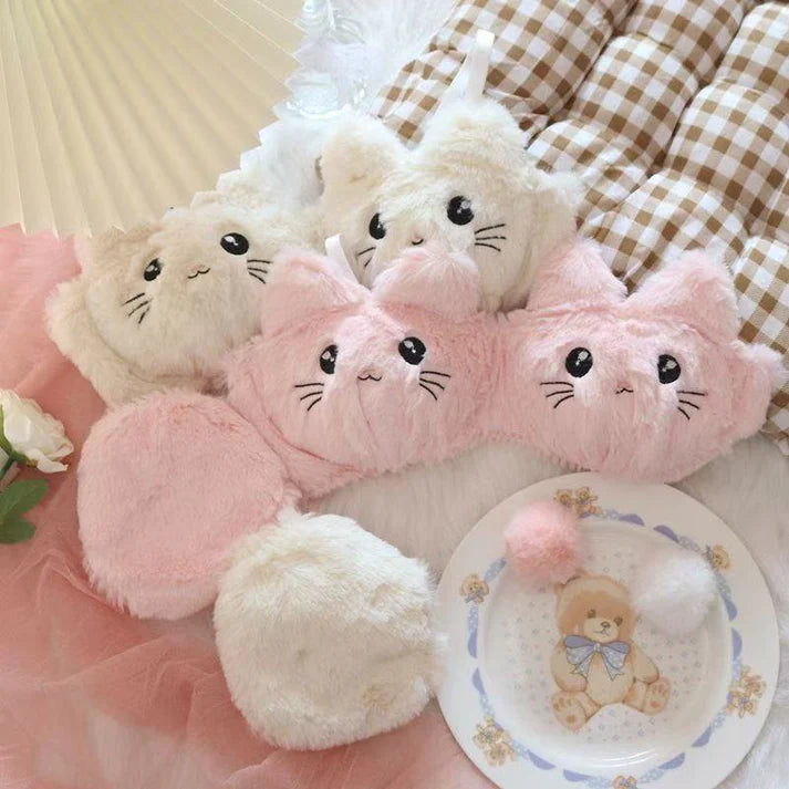 Cute plush bunny pattern wire-free bra and panty set