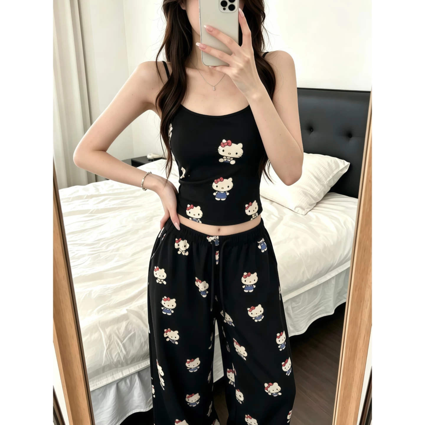 H K loungewear camisole + casual pants two-piece set