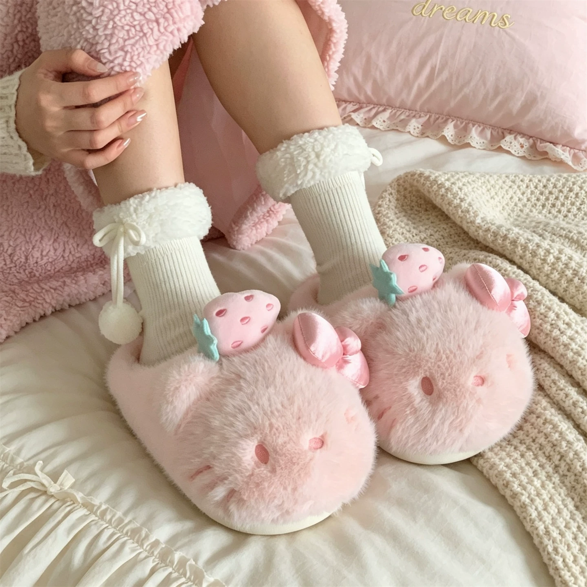 H K Strawberry Slippers