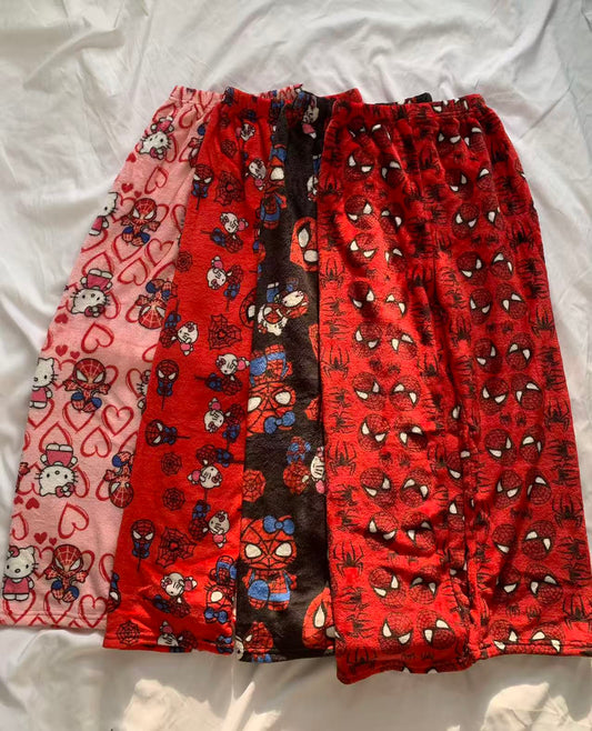 H K Fuzzy Spiderman Pajama Pants