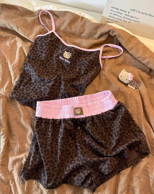 HK Leopard Print Camisole Pajamas