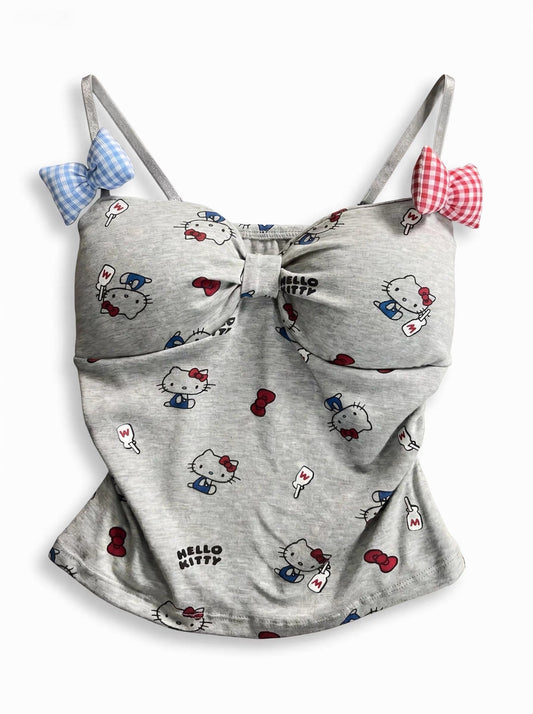 H K Y2K Sweet Bow Camisole
