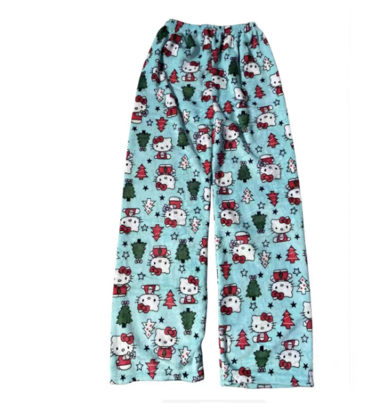 Hello kitty Christmas Pants Pajama Cute Soft Long Bottoms Pjs.