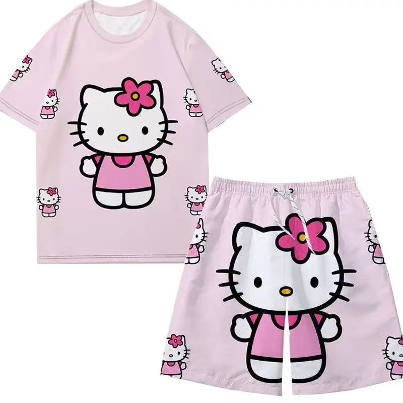 Hello Kitty shorts home couple pajamas