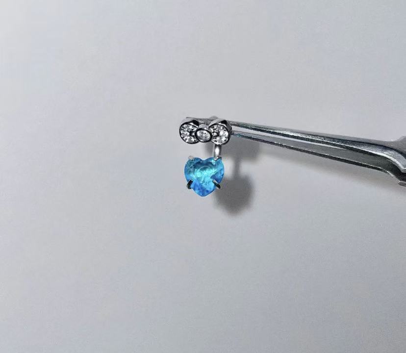 HK Bow Heart Earrings