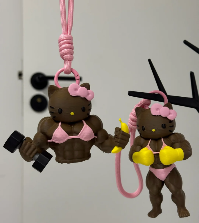HK  Muscle Fitness 3D Printed Bag Decoration