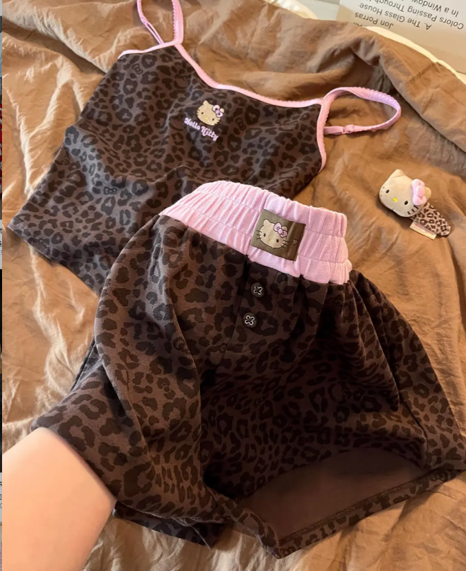 HK Leopard Print Camisole Pajamas