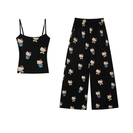 H K loungewear camisole + casual pants two-piece set