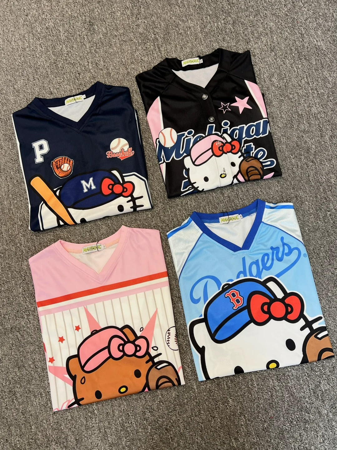 Hello Kitty Jersey Short Sleeve Summer Shirts