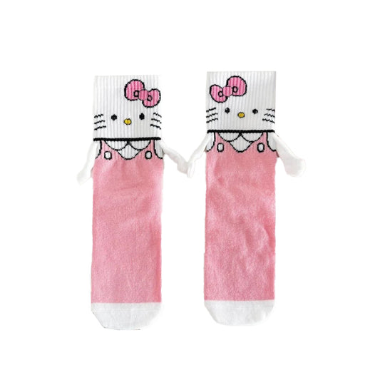 Hello Kitty Hand-Holders Mid Calf Socks