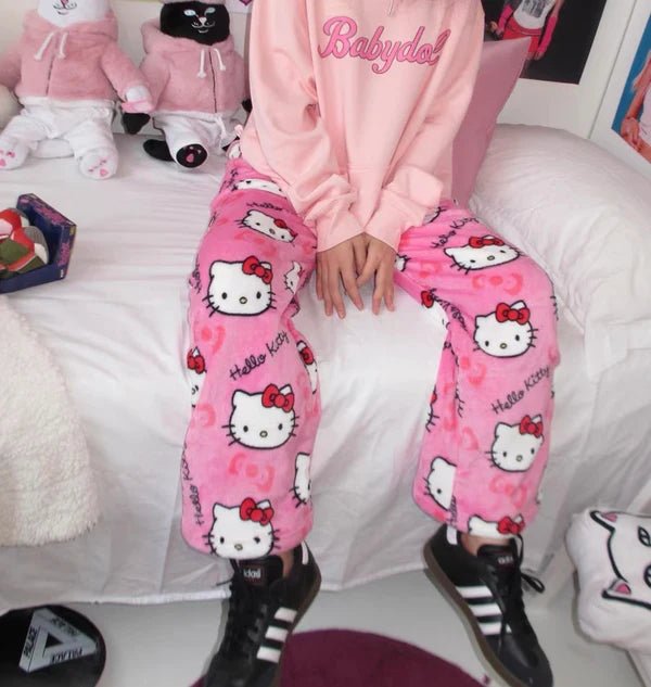 Hello kitty Pants Pajama Cute Soft Long Bottoms Pjs