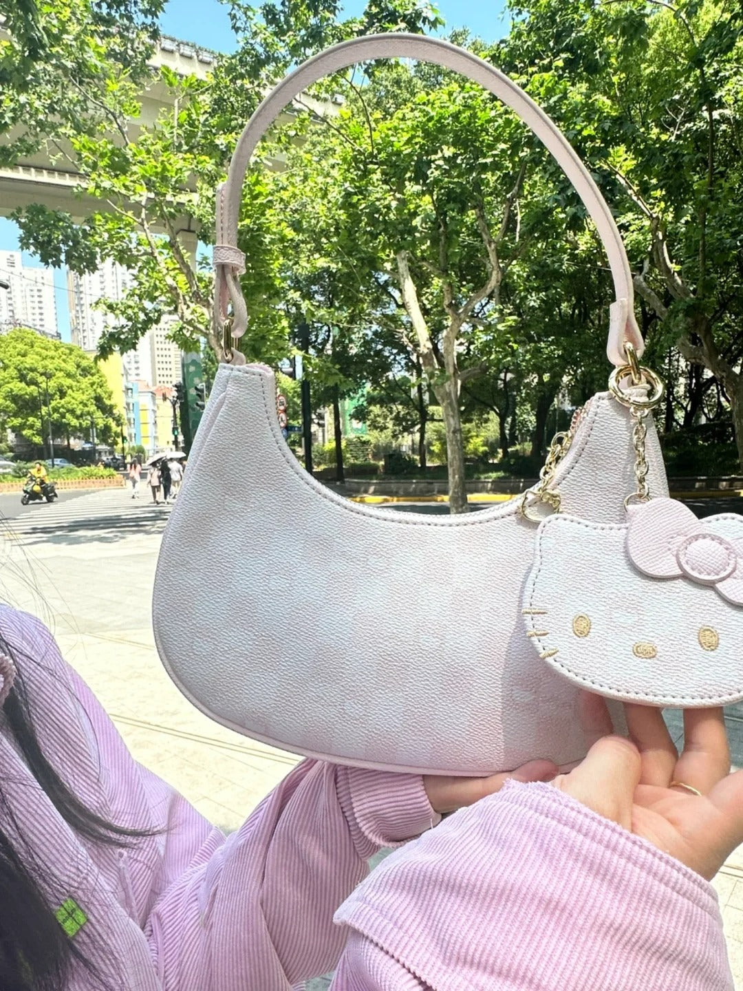 Hello Kitty Pink shoulder bag handbag Armpit Top Handle Purse