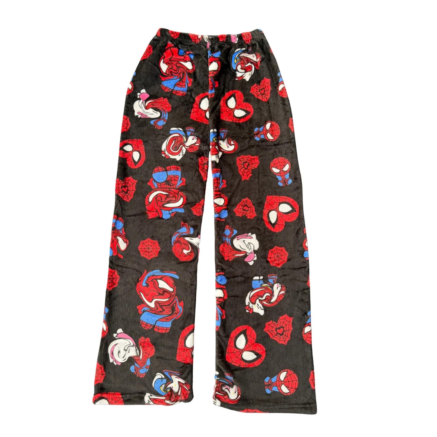 K T  Fuzzy Spiderman Pajama Pants