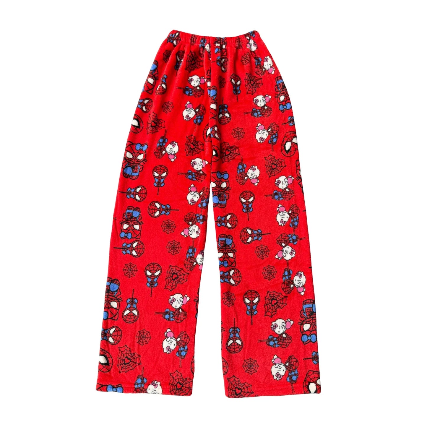 K T  Fuzzy Spiderman Pajama Pants