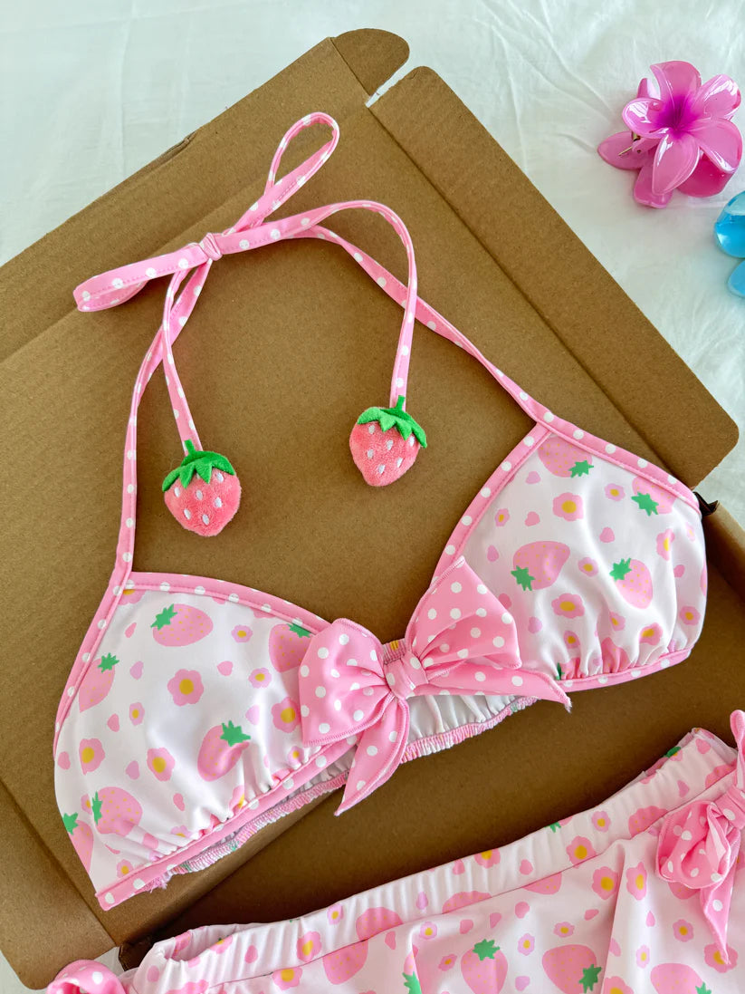 Pink strawberry swimsuit