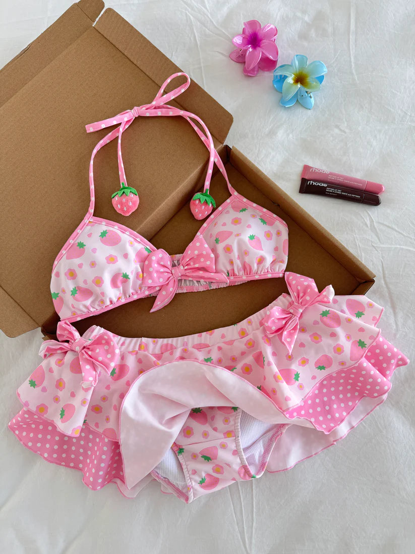 Pink strawberry swimsuit