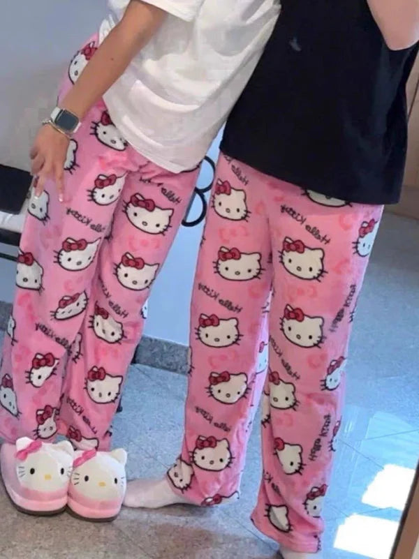 Hello kitty Pants Pajama Cute Soft Long Bottoms Pjs