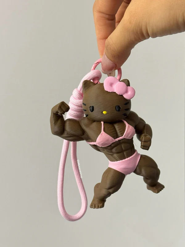 HK  Muscle Fitness 3D Printed Bag Decoration