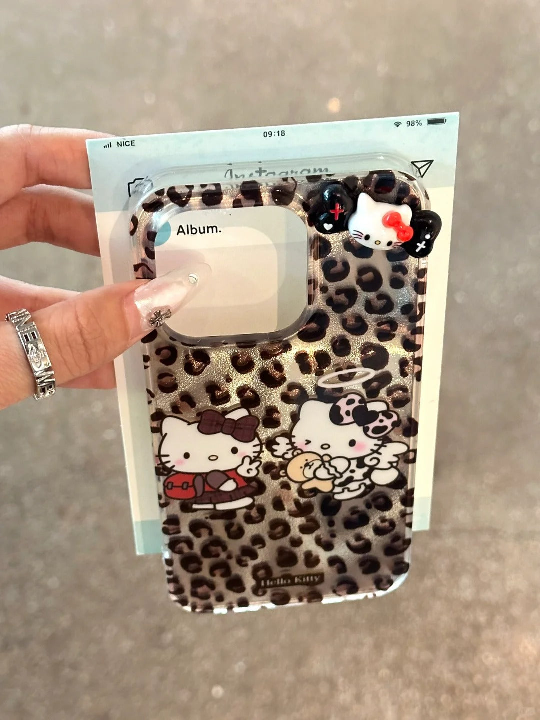 Hello Kitty Leopard print phone case