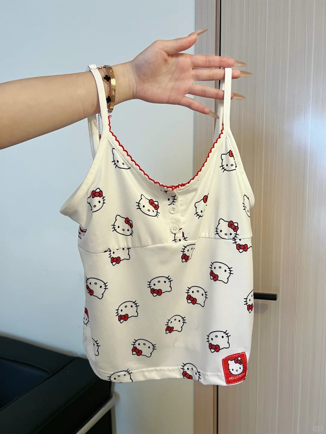 Hello kitty White Sleepwear Top with Shorts Pj Set