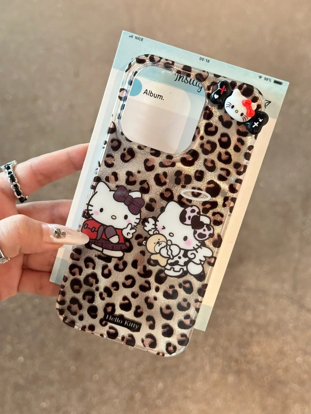 Hello Kitty Leopard print phone case