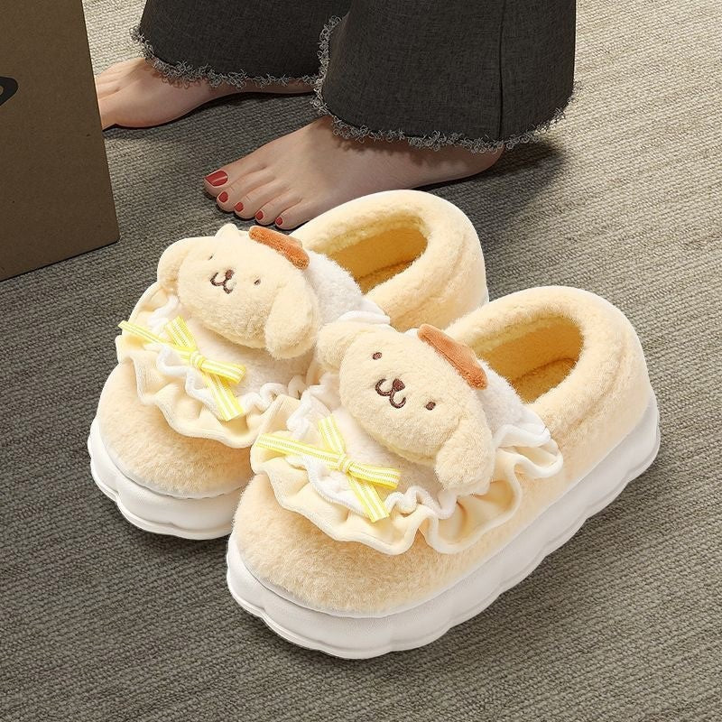 Sanrio Fuzzy Slippers Women Fluffy Kawaii House Slippers