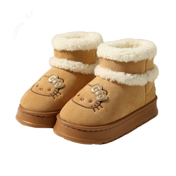 Hello Kitty Winter Snow Boots Cute Fluffy Boots Shoes