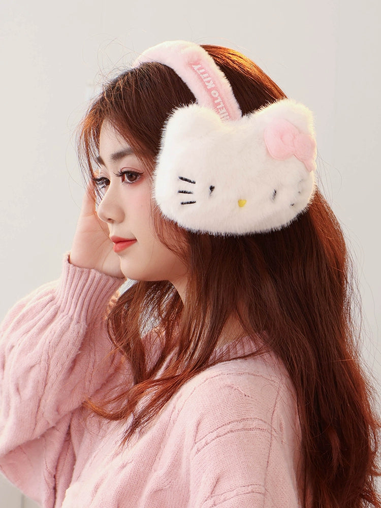 Hello Kitty Ear Muffs Cold Weather Fluffy Earmuffs Winter Warm Headband