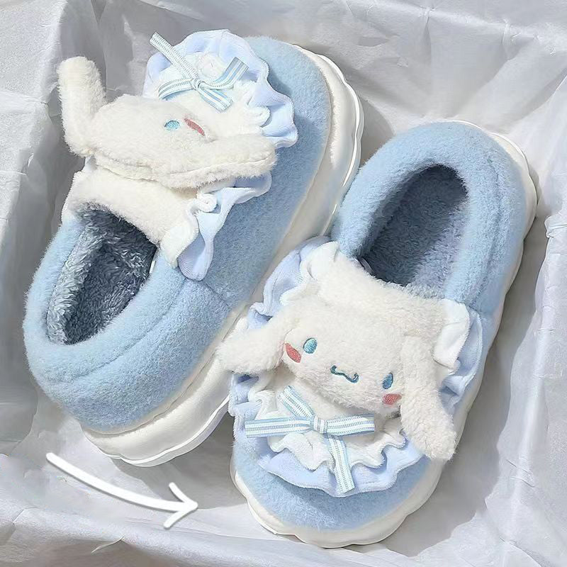 Sanrio Fuzzy Slippers Women Fluffy Kawaii House Slippers