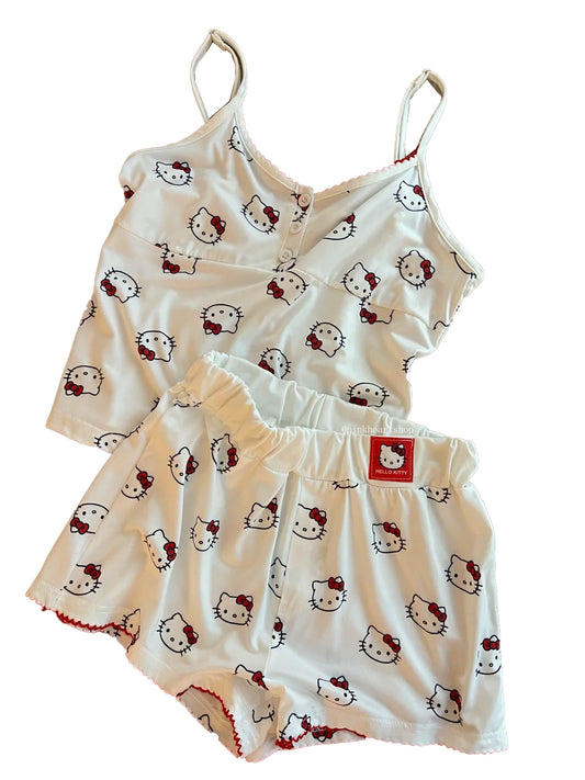 Hello kitty White Sleepwear Top with Shorts Pj Set