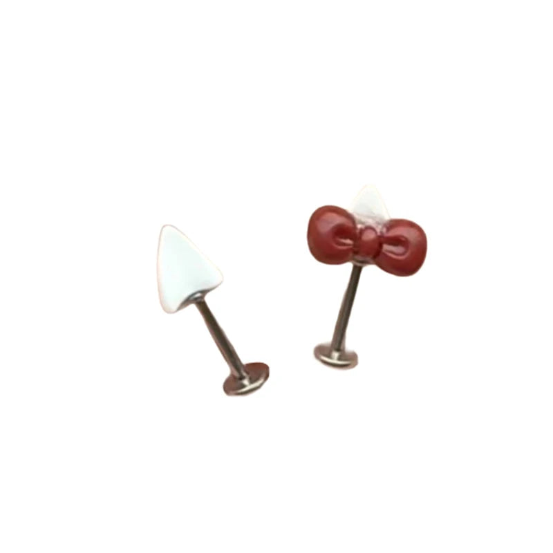 Heart Bow 2Pcs Earrings