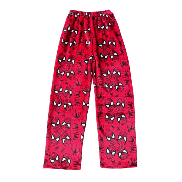 K T  Fuzzy Spiderman Pajama Pants