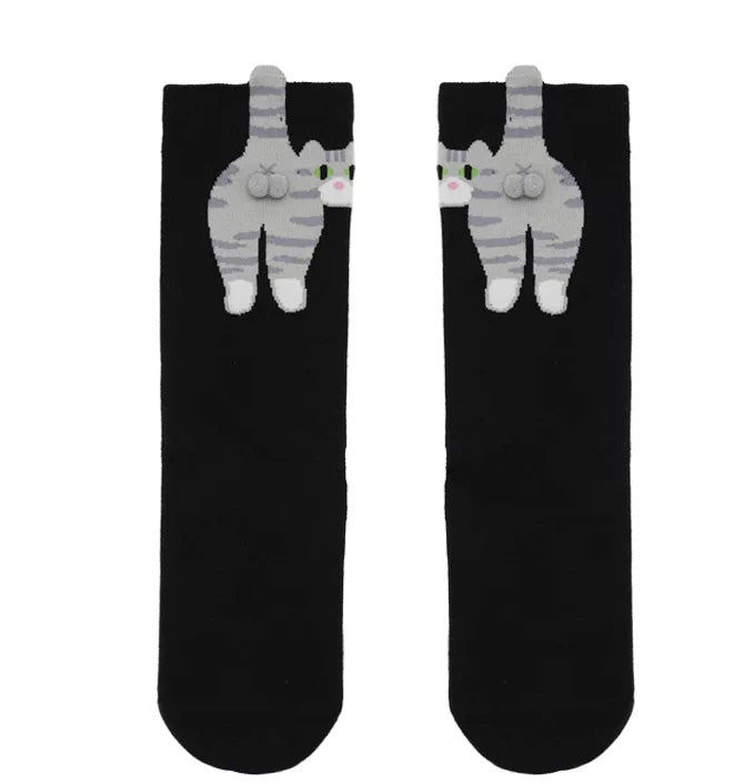 Cute Cartoon Cat Socks — For Couples & Best Friends