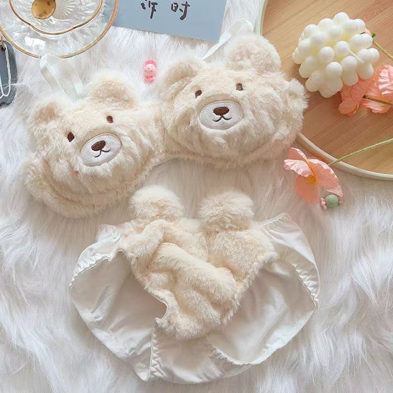Cute bear pattern plush underwear set